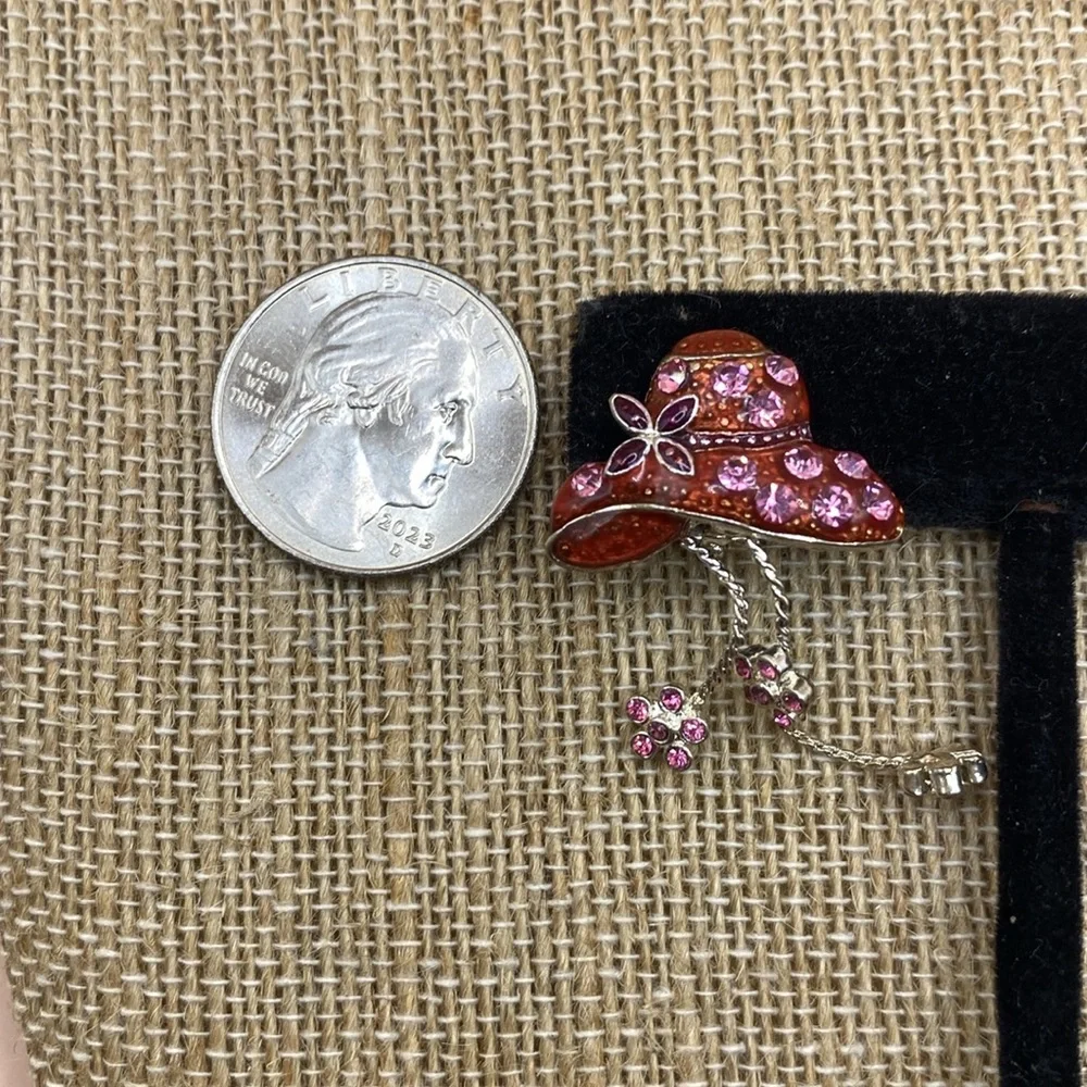 3 for $15 - Mix n Match - Red Hat Society clip earrings, pink dangle accents - Picture 3 of 4